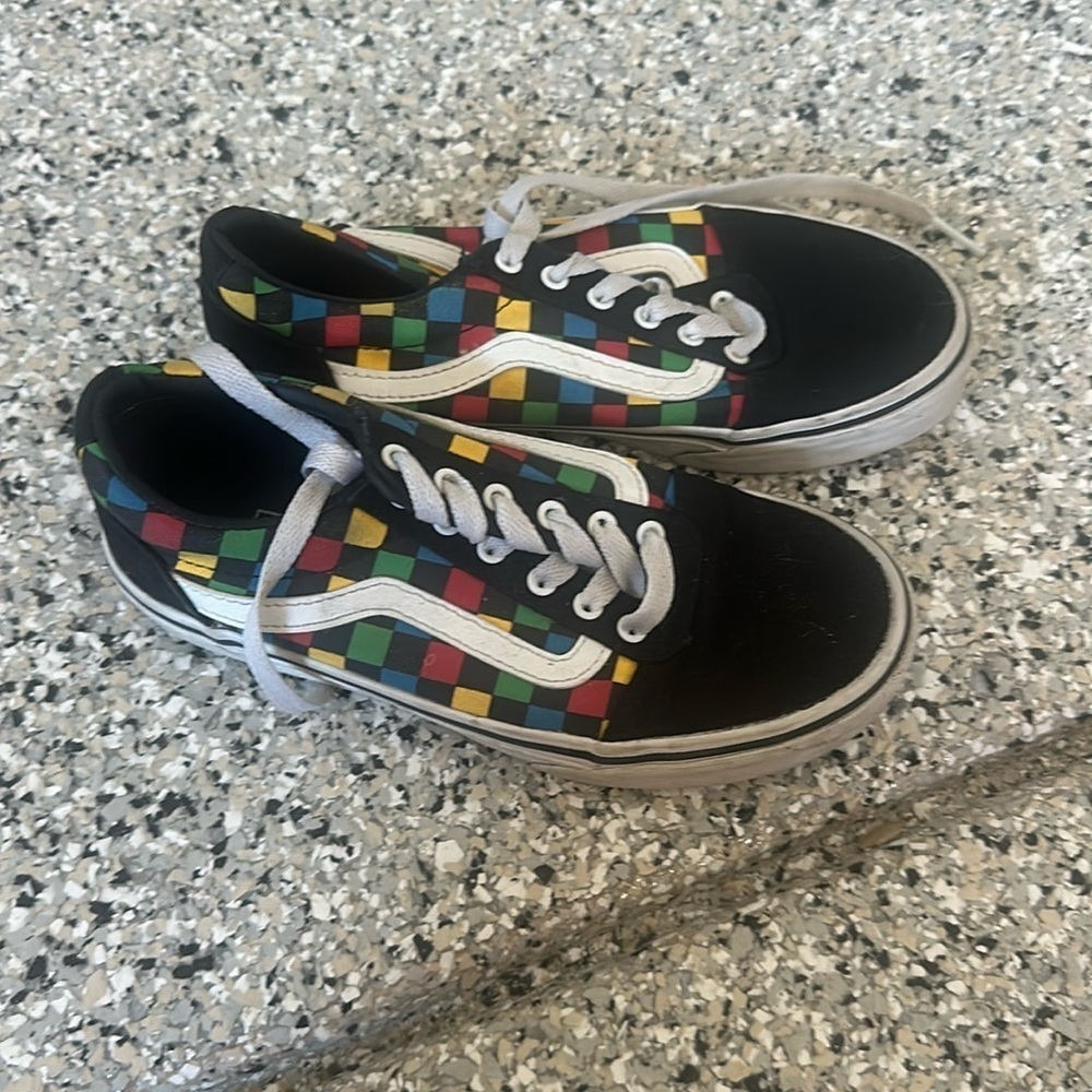 Vans checkered Kids 2 black primary colors